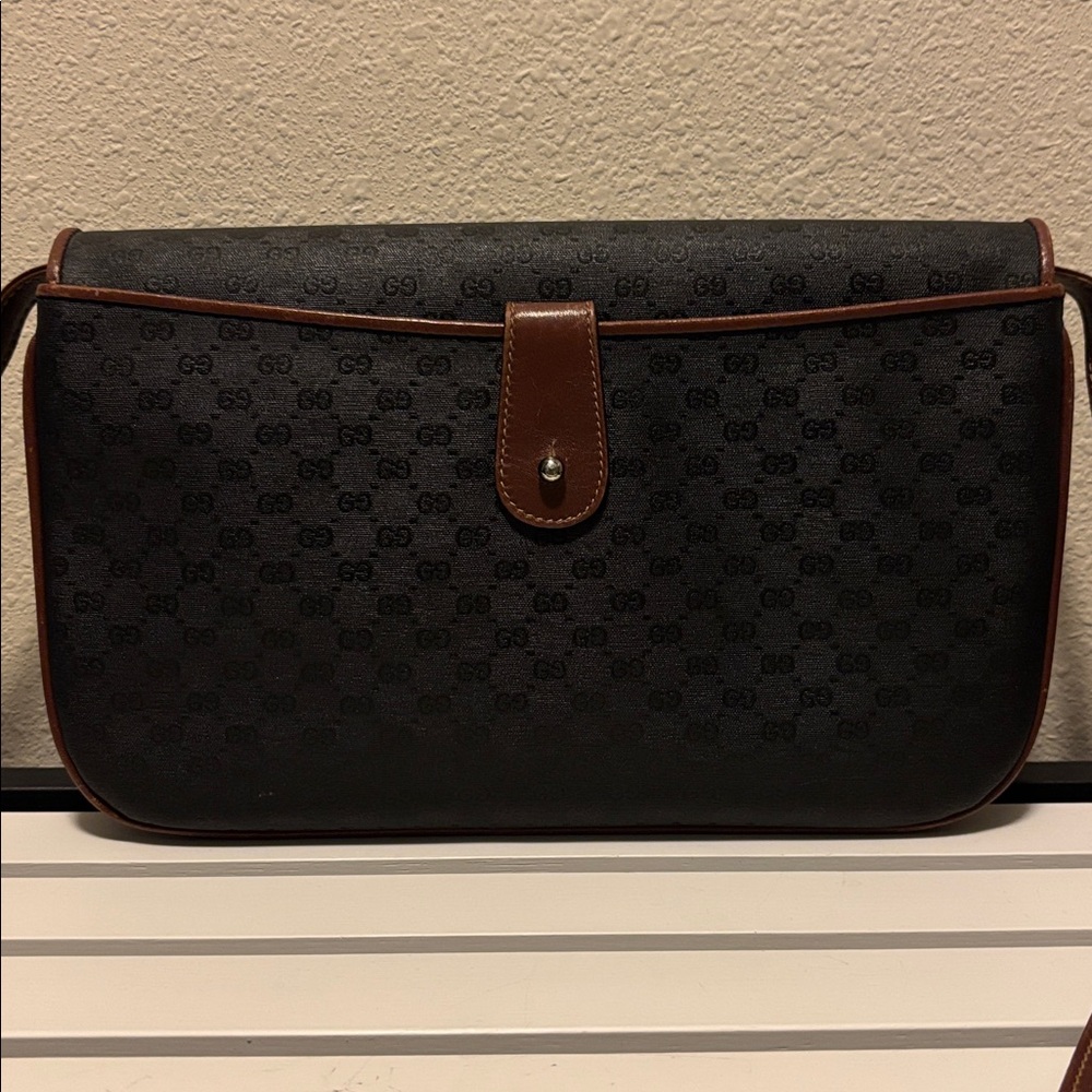 Rare Gucci Vintage 80s Monogram Canvas & Leather - Picture 7 of 15